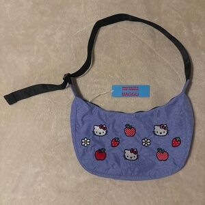 Hello Kitty X Baggu Embroidered Nylon Crescent Bag